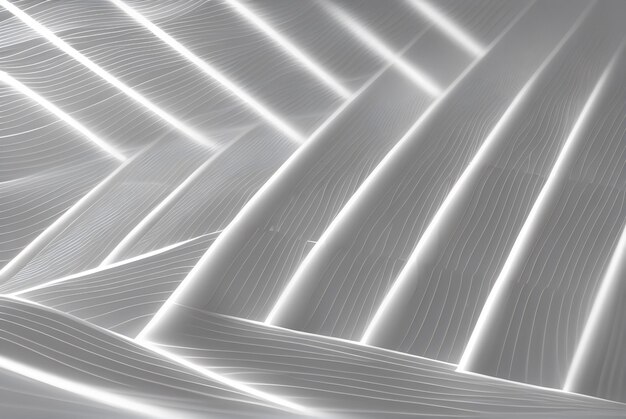 fondo futurista blanco con líneas de horizonte fractal representación 3d de forma dinámica mínima