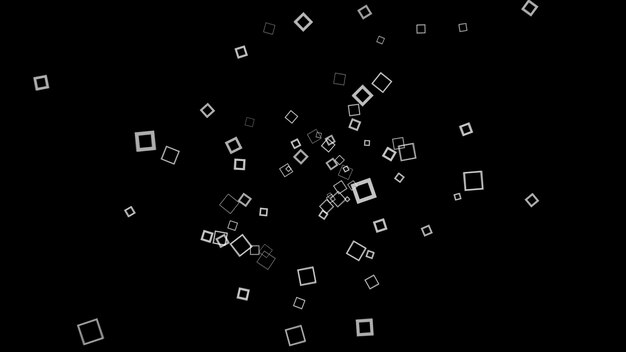 Fondo futurista con marcos cuadrados de neón sobre fondo negro animación futurista en vivo