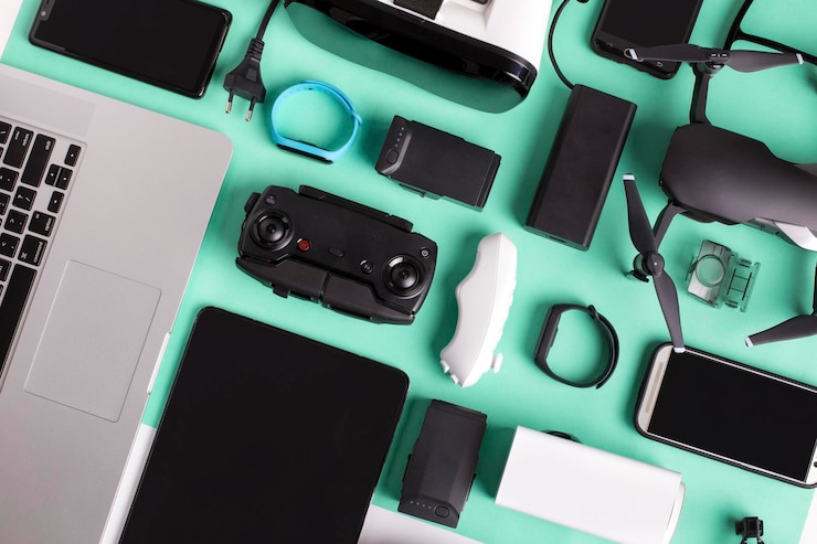 Foto fondo de gadgets modernos