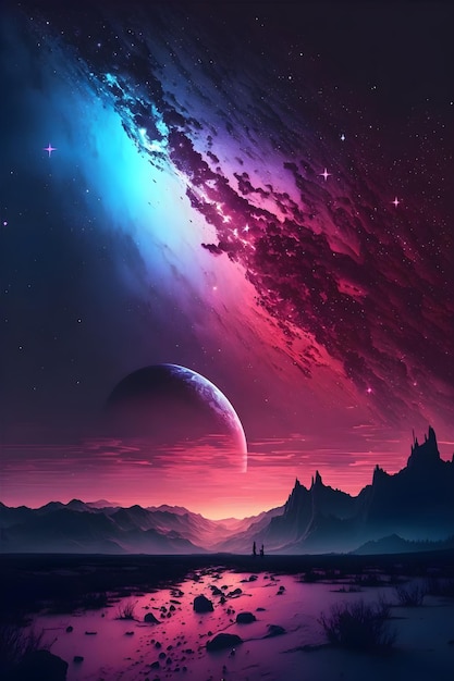 fondo de galaxia degradado, ai generado