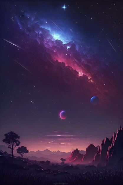 fondo de galaxia degradado, ai generado