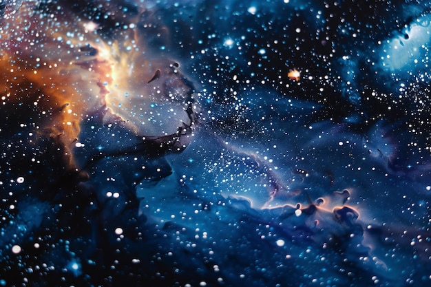 Foto fondo de galaxia líquida hecho de pintura