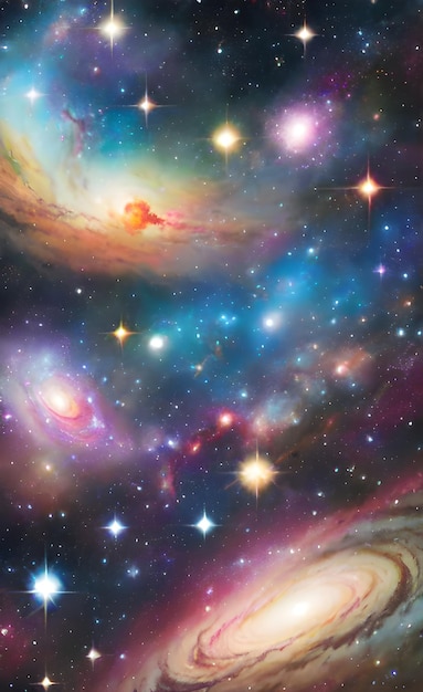 Fondo de galaxia nebulosa de fantasía