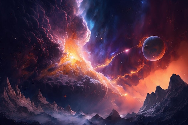 Foto fondo de galaxia realista de ilustración