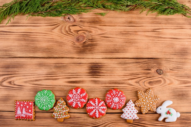 Fondo de galletas de jengibre caseras de Navidad