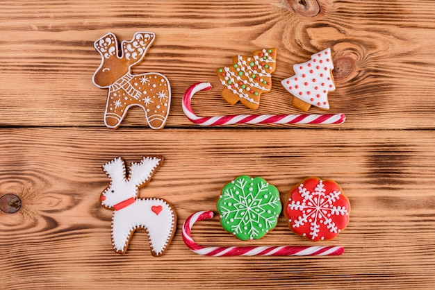 Fondo de galletas de jengibre caseras de Navidad