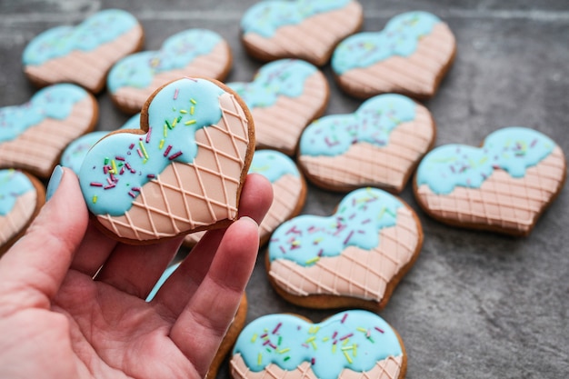 Fondo de galletas de san valentín