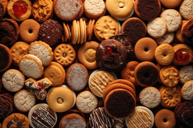 El fondo de las galletas de variedad