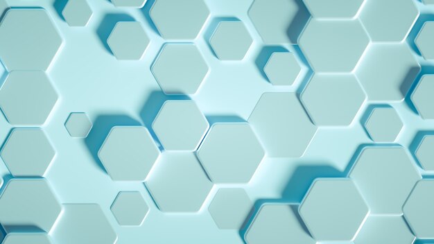 Fondo de geometría hexagonal. Ilustración 3d, renderizado 3d.