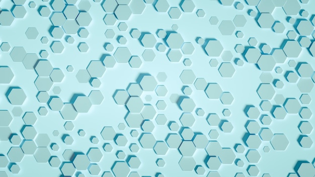 Fondo de geometría hexagonal. Ilustración 3d, renderizado 3d.