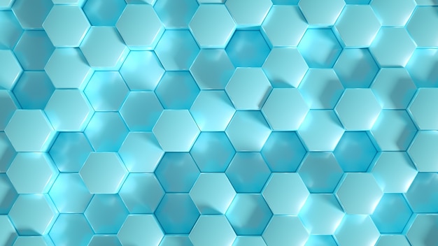 Fondo de geometría hexagonal. Ilustración 3d, renderizado 3d.