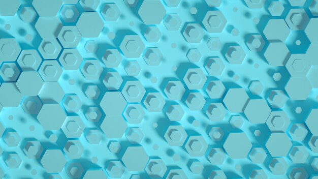 Fondo de geometría hexagonal. Ilustración 3d, renderizado 3d.