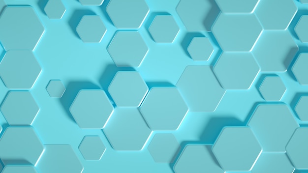 Fondo de geometría hexagonal. Ilustración 3d, renderizado 3d.