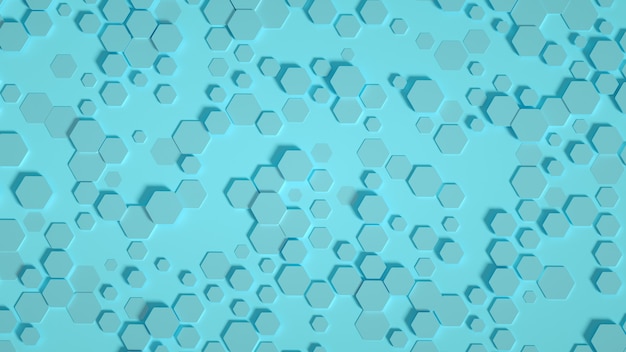 Fondo de geometría hexagonal. Ilustración 3d, renderizado 3d.