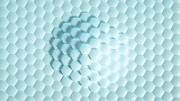 Fondo de geometría hexagonal. Ilustración 3d, renderizado 3d.