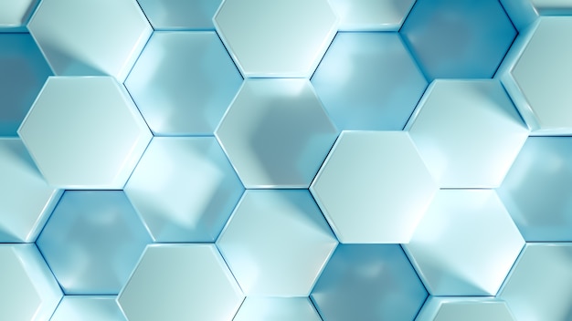 Fondo de geometría hexagonal. Ilustración 3d, renderizado 3d.