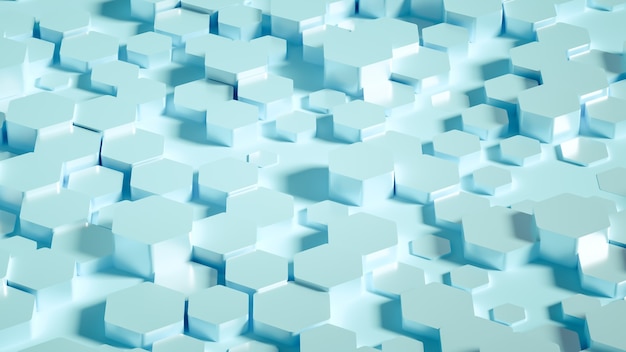 Fondo de geometría hexagonal. Ilustración 3d, renderizado 3d.