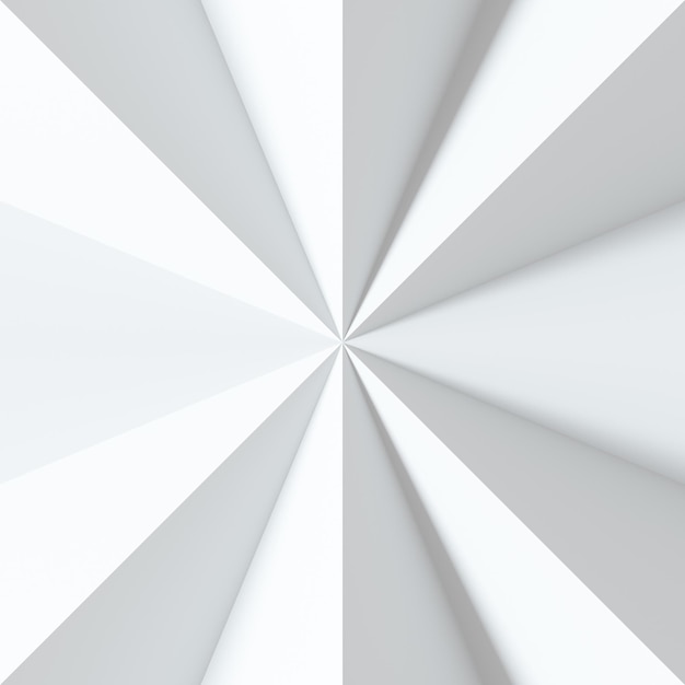 Fondo geométrico 3d blanco con centro Bandera multifacética Abstracción ampliada blanca