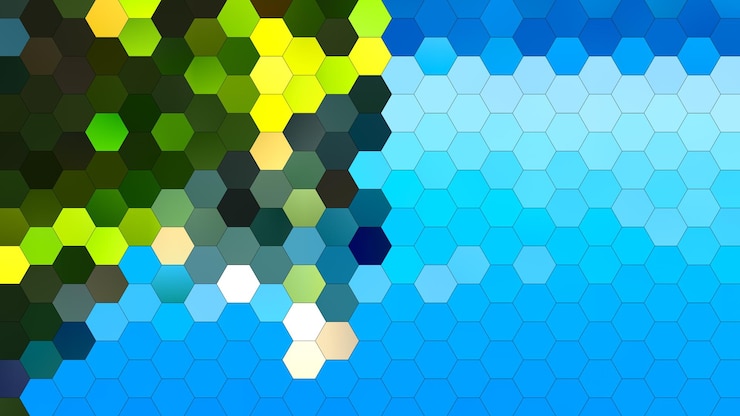 Foto fondo geométrico abstracto de 4k con un patrón de mosaico hexagonal