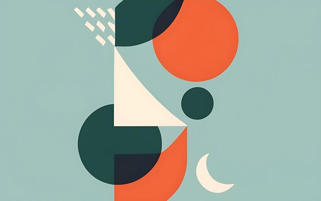 Fondo geométrico abstracto con círculos y triángulos en estilo retro Ilustración vectorial