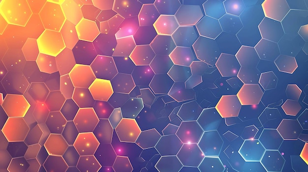Fondo geométrico abstracto con hexágonos de colores