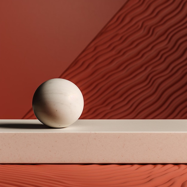 Foto fondo geométrico beige minimalista con pantalla de producto de podio renderización 3d en estilo estético