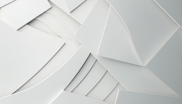 Fondo geométrico blanco abstracto mínimo plano laico baraja retorcida de cartas cuadradas en blanco