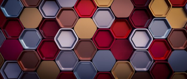 Fondo geométrico de formas hexagonales de metal