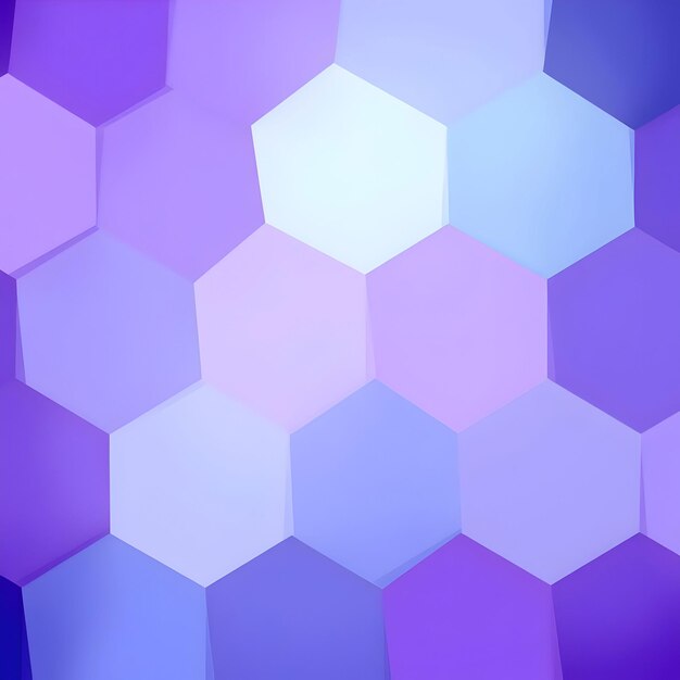 Fondo geométrico con hexágonos de gradiente suave en púrpura y azul fresco