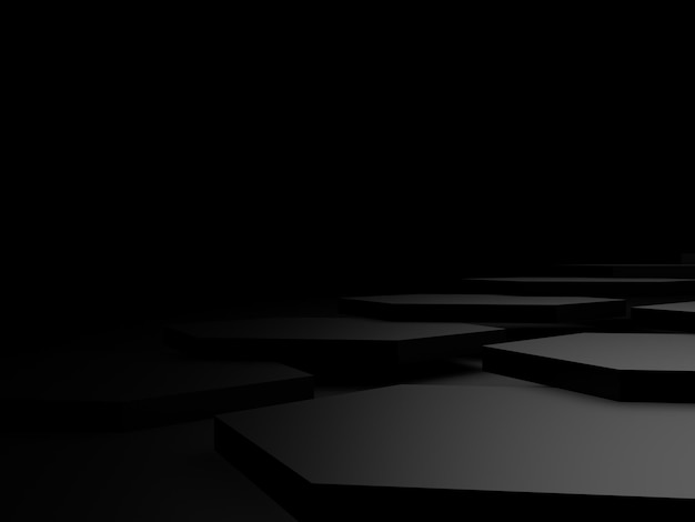 Fondo geométrico negro 3D