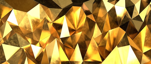Fondo geométrico de oro abstracto en 3D