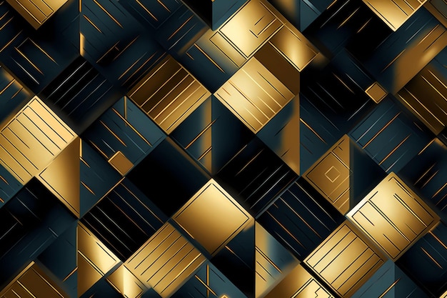 fondo geométrico de patrón abstracto de oro de lujo