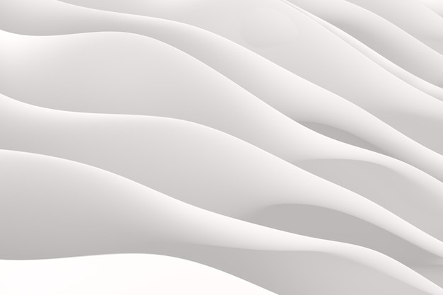 Fondo geométrico de procesamiento 3D abstracto blanco ondulado