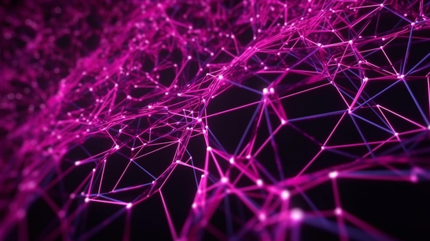 Fondo geométrico de red cableada púrpura