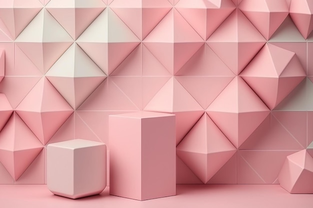 Fondo geométrico en rosa