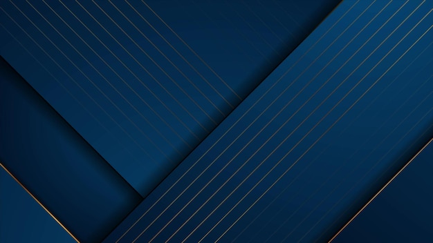Fondo geométrico de tecnología abstracta azul oscuro y dorado