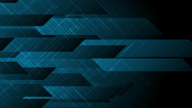 Fondo geométrico de tecnología abstracta azul oscuro