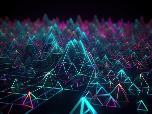 Fondo geométrico de triángulo abstracto futurista creado con tecnología de IA generativax9