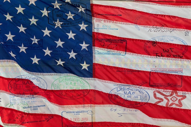 Fondo gigante de rayas y estrellas de la bandera americana de Estados Unidos