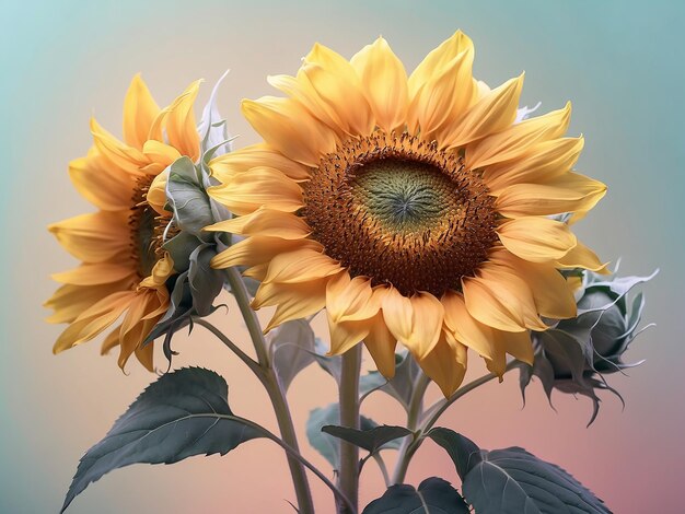 Foto el fondo de girasol de primer plano