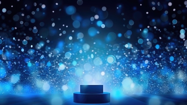 Un fondo glamoroso de bokeh azul perfecto para premios y celebraciones IA generativa