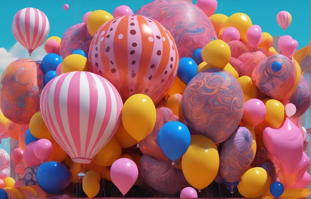 El fondo de los globos de colores