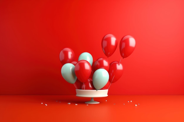 El fondo de los globos de cumpleaños 3D