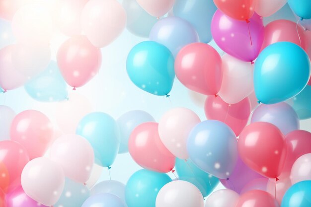 Fondo de globos de cumpleaños con gradiente