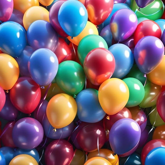 fondo de globos de fiesta coloridos fondo de artículos de fiesta para cumpleaños temas infantiles