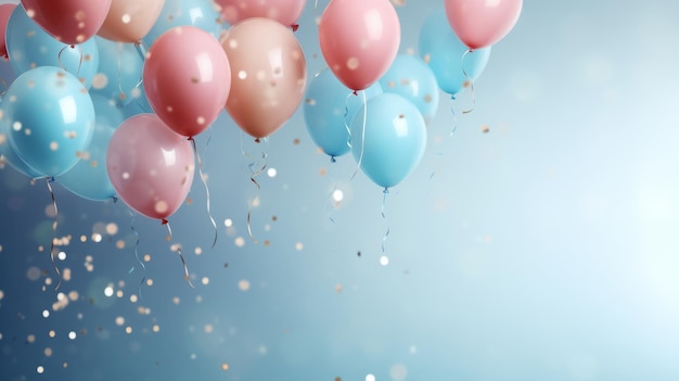 Fondo de globos para la tarjeta de evento de la ceremonia de cumpleaños