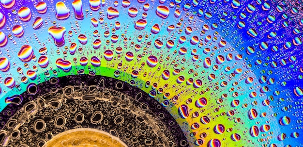 Fondo de gotas de agua de colores