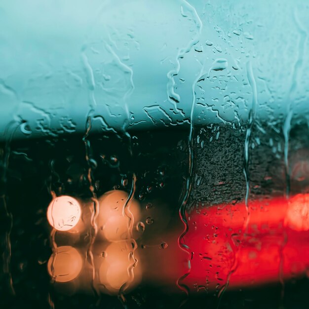 Foto el fondo de las gotas de agua de la ventana húmeda