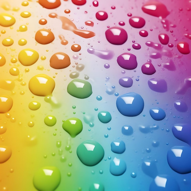 Foto fondo de gotas de pintura de color arcoíris concepto de orgullo lgbt generado por ia