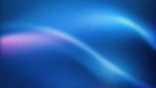 Fondo de gradiente abstracto con curvas fluidas de tonos azules y púrpuras suaves con una textura granulada ideal para papeles de pared digitales modernos y diseños creativos
